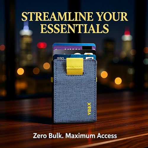 Image of RFID Minimalist Slim Wallet for Men and Women, Holds Up to 12 Cards, Cash, Key Thin and Lightweight Credit Card Holder (Blue Microfiber - Solar Edition)