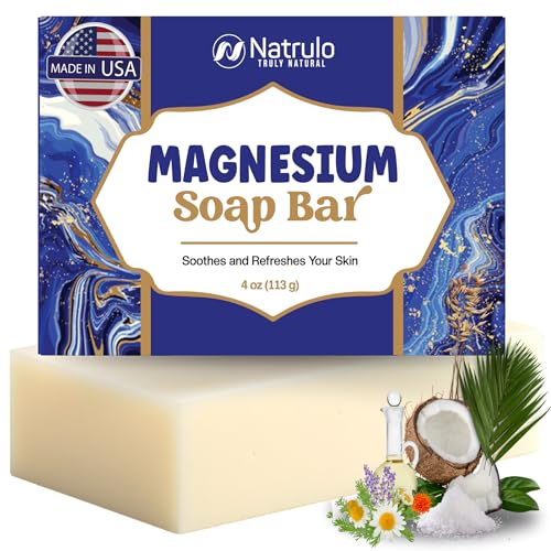 Dead Sea Magnesium Soap Bar Deep Cleansing Moisturizing Body Soap for Dry Itchy and All Skin Types Shower Soap Soothes Muscles and Joints All-Natural Exfoliating Face and Body Wash Made in USA