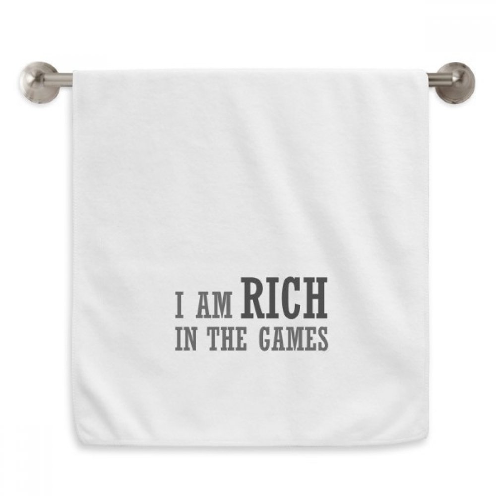 Serviette de toilette Je suis Riche dans Les Jeux diadème blanche 33x73 cm