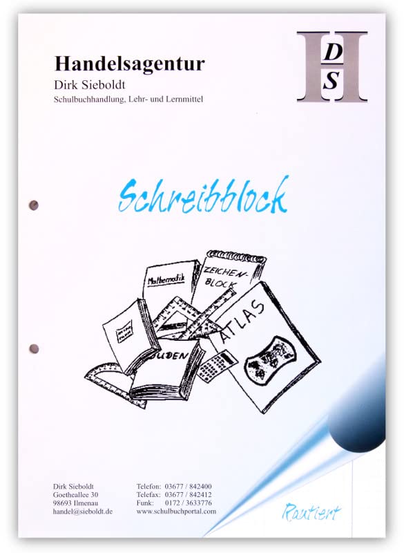 Handelsagentur Sieboldt A4 Writing Pad for Primary School 80 g m Perforated Diamond 8F