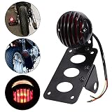 【Amplia compatibilidad】 - Luz trasera de motocicleta de ajuste universal con porta de placa de matrícula de montaje lateral, compatible con Harley Honda Kawasaki Yamaha Suzuki Cruiser Bobber Chopper y otros modelos de motocicleta