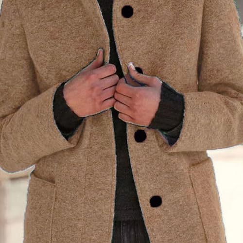 Maiyifu-GJ Women's Fall Winter Wool Blend Pea Coats Mid-Long Trench Coat Stand Collar Single Breasted Overcoat4