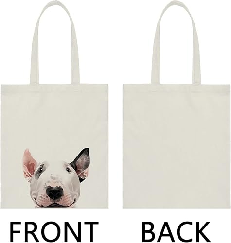 Vista 14 de WIRESTER Bolsa de lona para mujeres y niñas, bolsa de playa, comestibles y viajes, lindo perro