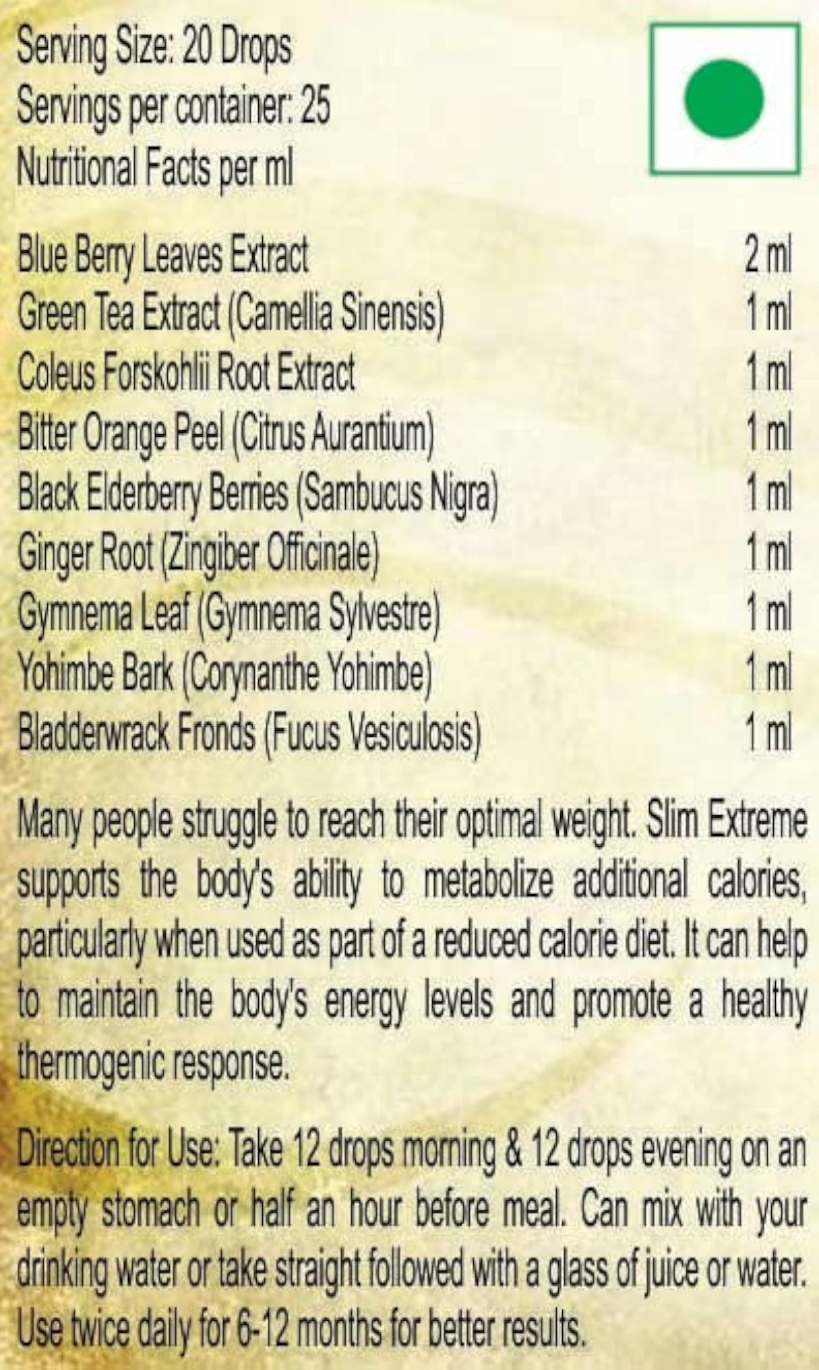 Slim Extreme Drops 50ml, Free Bottle Offer