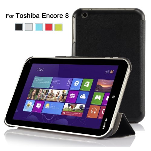 IVSO Toshiba Encore WT8 (Windows 8.1) Ultra Lightweight Slim Smart Cover Case-will only fit Toshiba Encore WT8 (Windows 8.1) Tablet (Black)