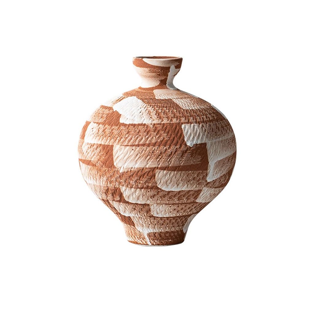 EINES Nordic Retro Ceramic Vase Ornaments Home Living Room Desktop Flower Arrangement Container