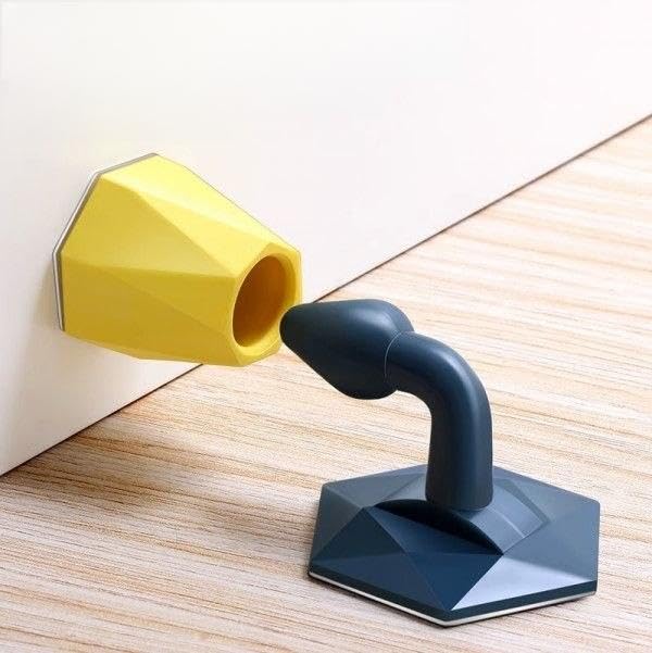 Avenn Floor Rubber Door Draft Stopper with Self-Adhesive Base - Multicolor | No-Drill Installation, Wall Protector-image-8