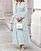 BTFBM Women Boho Maxi Dress Fall Fashion 2026 Floral Long Sleeve V Neck Button Pockets Flowy Vacation Wedding Dresses(Floral White Green, Large)
