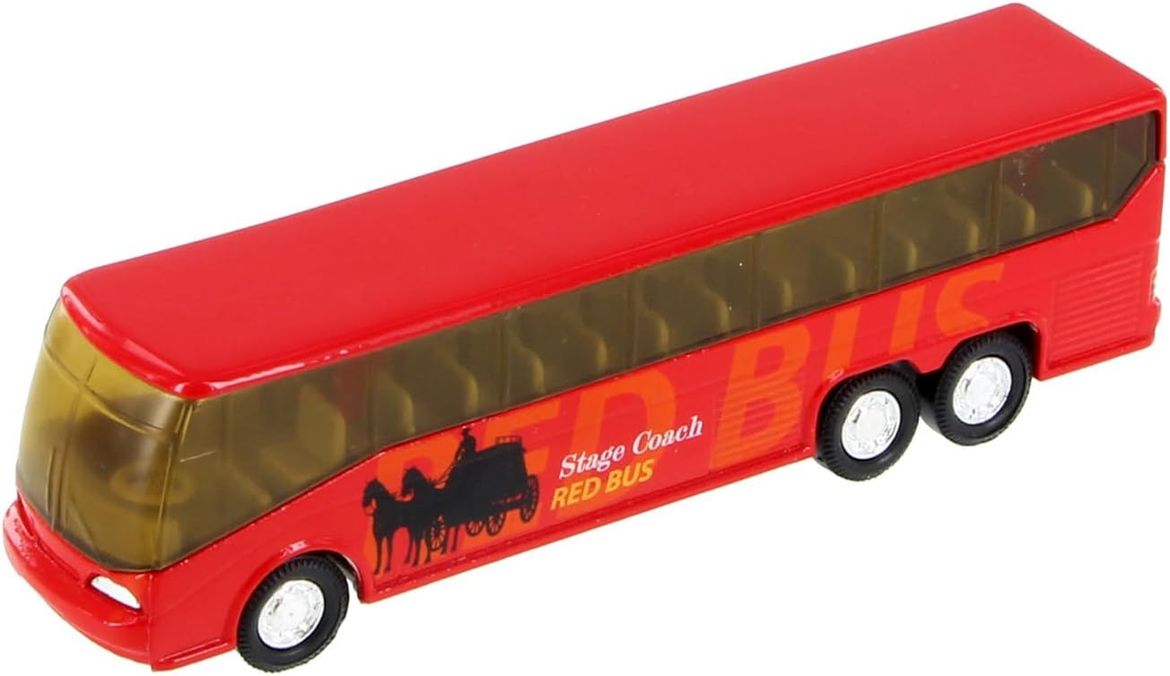 Big Coach Bus, Red - Showcasts 9803DBG - 6 Inch Scale Set of 12 Diecast Model Buses