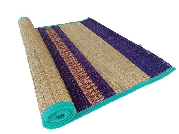 iINTELLIGENCEi | Korai Grass Mat | Koram Pai/Kora Natural Handwoven Yoga & Sleeping Multi-Color Multi-Design 6 Feet x 2.5 Eco-Friendly Durable for Home, Puja Travel – 2 Qty-image-19