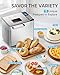 EUHOMY Bread Maker Machine 13 Program 2LB Bread Maker, Bread Machine with 3 Loaf Sizes and 3 Crust Colors, Breadmaker with Fruit & Nut Dispenser,Ideal for Family Gifts, Gluten Free