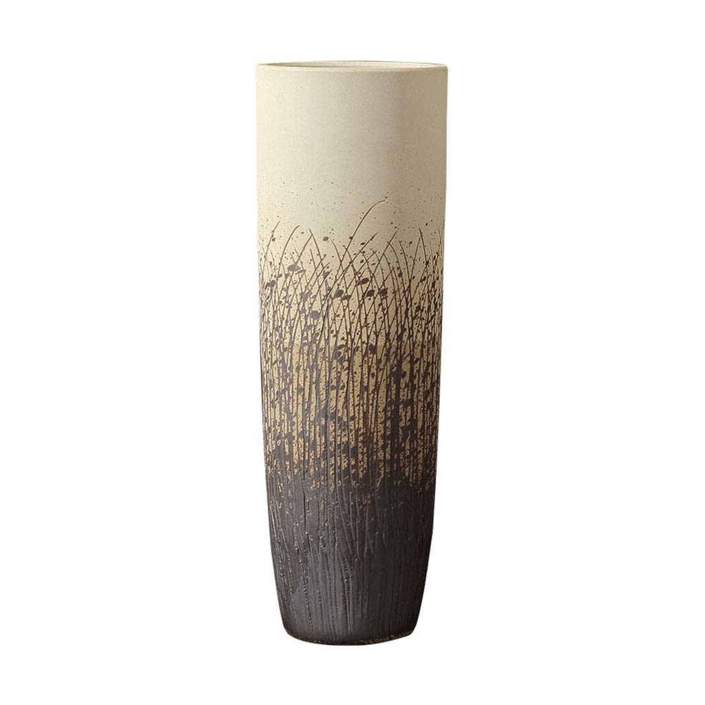 asdchZen Ceramic Art Large Vase American Floor Flower Arrangement Dried Flower Vase European Modern Living Room Home Porch High Vase Decorative Ornaments