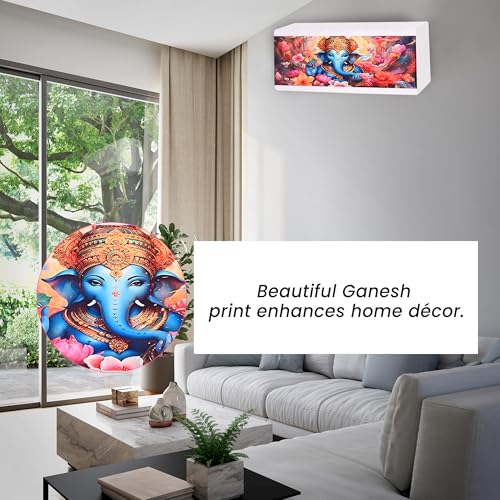 Image of Printed Split Ac Cover Indoor Unit For 1.5 Ton Capacity AC, Inner Unit Ac Cover, All Weather Cover /Attractive Digital Prints /Dustproof /Silken water-resistant Split Ac Cover (Multi Blue)