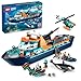 Produktbild LEGO City Arctic Explorer Ship 60368 Bauspielzeug Set, lustiges Spielzeug Geschenk für 7-jährige Jungen und Mädchen, mit einem schwimmfähigen Boot, Hubschrauber, Schlauchboot, ROV Sub,