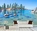 wall26 - Beautiful Blue Clear Water on The Shore of The Lake Tahoe - Removable Wall Mural | Self-Adhesive Large Wallpaper - 66x96 inches