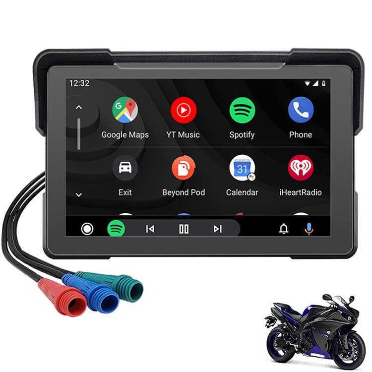 7 "IPS Touch Screen Portatile Carplay Screen per Moto Wireless Car Play & Android Auto Navigazione GPS Moto Navigazione GPS CarPlay (Player)