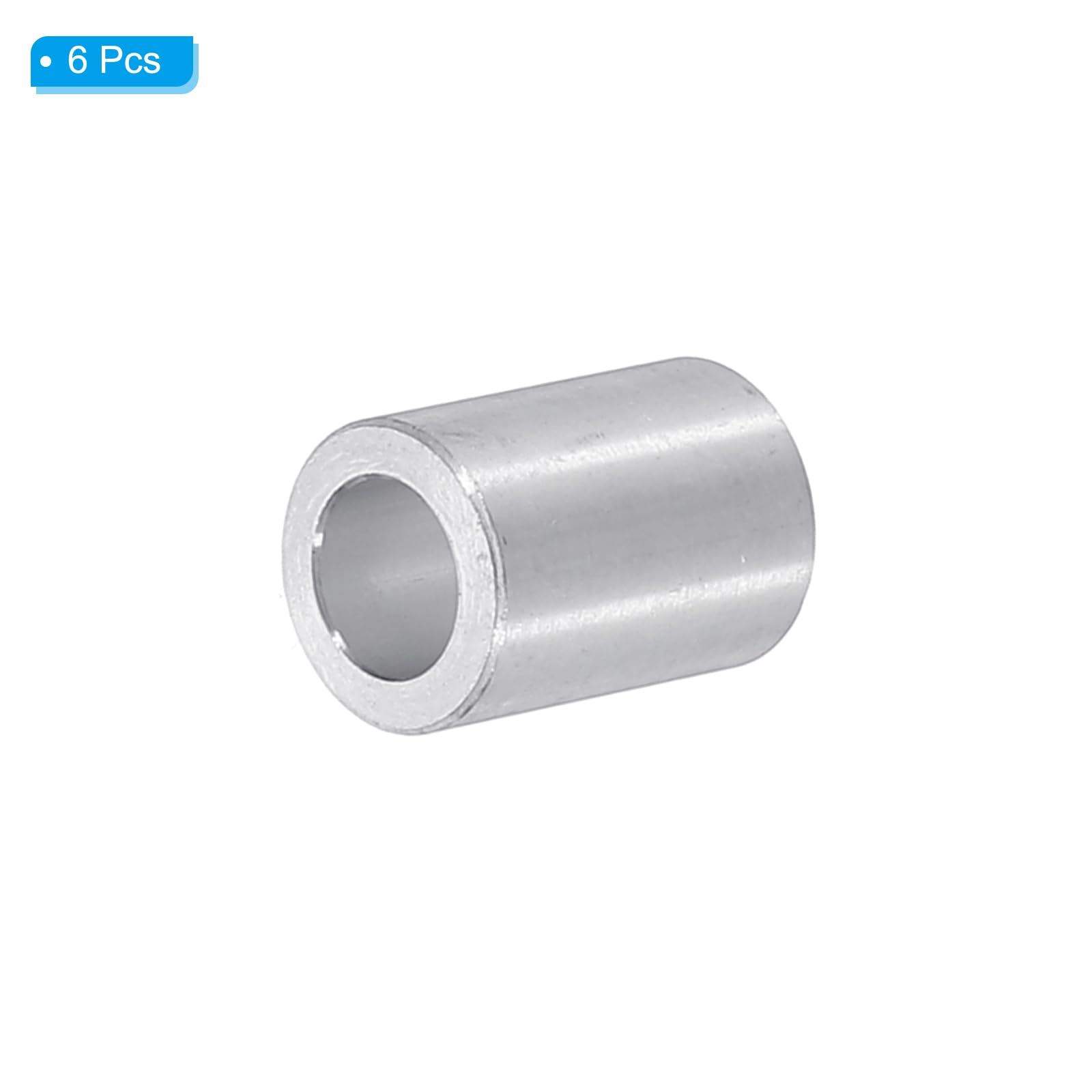 PATIKIL M6 Aluminum Spacers, 6pcs 1/4" x 3/8" Round Metal Spacers for 1/4 or M6 Screw Bolts - Image 3
