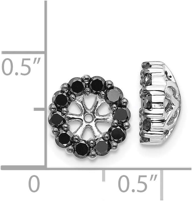 14k White Gold Black Diamond Earring Jackets Fine Jewelry For Women Gifts For Her