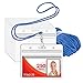 MIFFLIN Lanyard with Clear Plastic Horizontal ID Badge Holder (250 Pack, Royal Blue), Heavy Duty Pouch with Soft, Woven, Neck Lanyards