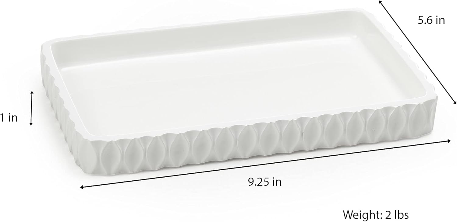 Wave Bath Accessory Set, White