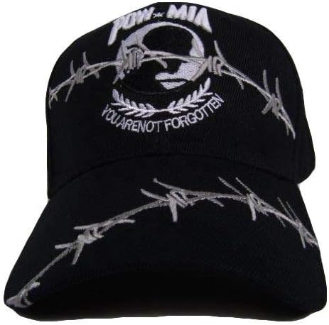 POW Caps- MIA Barbed Wire Cap Black