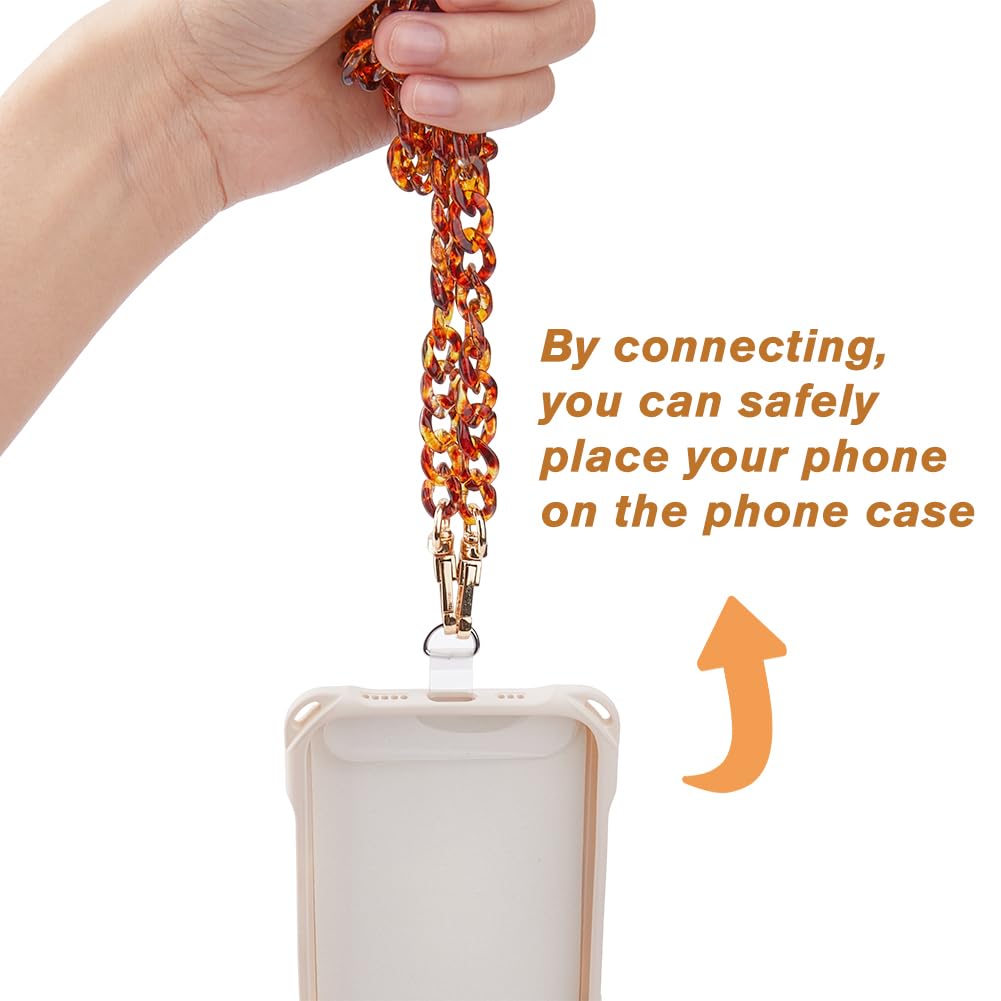 Wonvify Bandoulière Chaîne Téléphone Portable – Lanière Élégante Blanc/Noir – Compatible Tous Smartphones – Mains Libres Chic