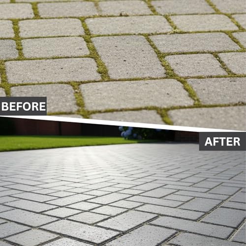 Ark Mat Electric Weed Remover Sweeper Brush - Moss Patio Block Paving Cleaner - Includes 2 Brushes (Lazy-Weeder) - 4