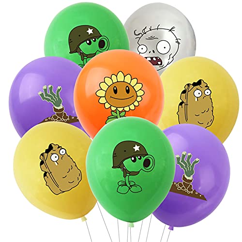 Adilaidun 43Pieces Plants Play Game Zombies Party Supplies,Including Pvz Happy Birthday Banner,Pvz Cake Topper,Pvz Latex Balloons For Kids Boys Game Players Party Decoration #TOP5