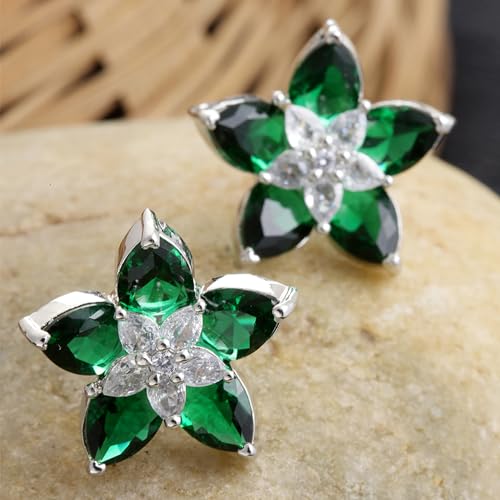 Image of Zeneme Earring Handmade Rhodium Plated Lightweight Pink Star Shaped Studs Earrings Jewellery For Girl And Women