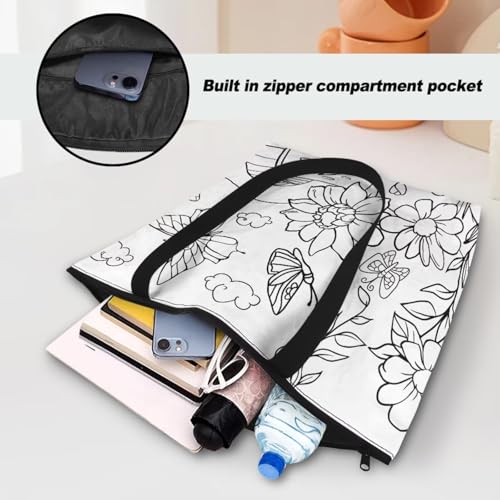 Bolsa de compra reutilizable para colorear con dibujo de caricatura miniatura 7