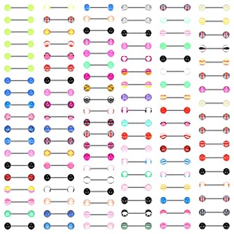 JeryWe 110 Uds 14G anillos de pezón para lengua para mujer Cover