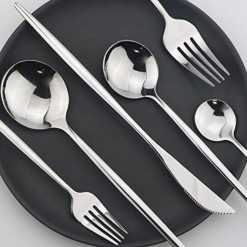 Ménagère en acier inoxydable 18/10 chic pour table élégante