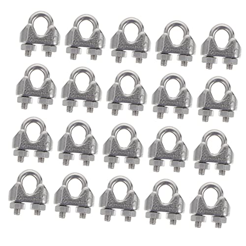 KICHOUSE 24 Stainless Steel Cable Clamp Clips u Bolt Saddle Fasteners High Friction Metal Clamps for Rigging Cable Management