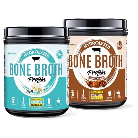 Zammex Bone Broth Protein Powder, Chocolate+Vanilla Flavor Cover