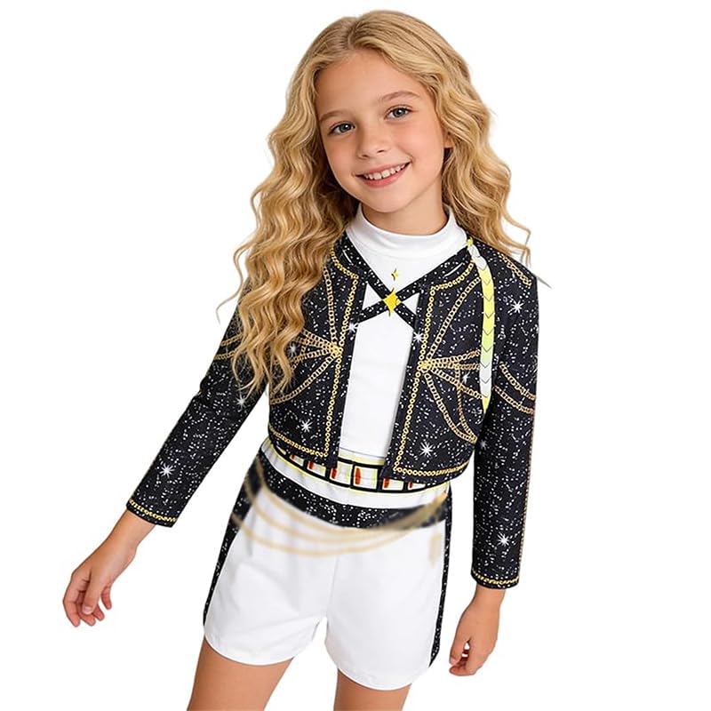 Atorcher Kids Style Stage Performer Costume Set Long Sleeve Coat with Shirt and Pants for Halloween Cosplay Birthday Parties and Carnival Sizes 3-12 Years