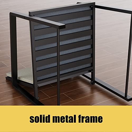 Anyhi 3 Piece Patio Bistro Set,Outdoor Conversation Sets, Modern Patio Furniture With Coffee Table & Cushion, Good For Porch Balcony Garden Courtyard, Black+Beige #TOP2