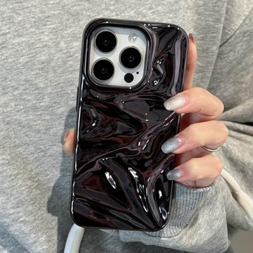 Coque de téléphone de luxe argentée iPhone 17 Pro Max souple violette ondulée