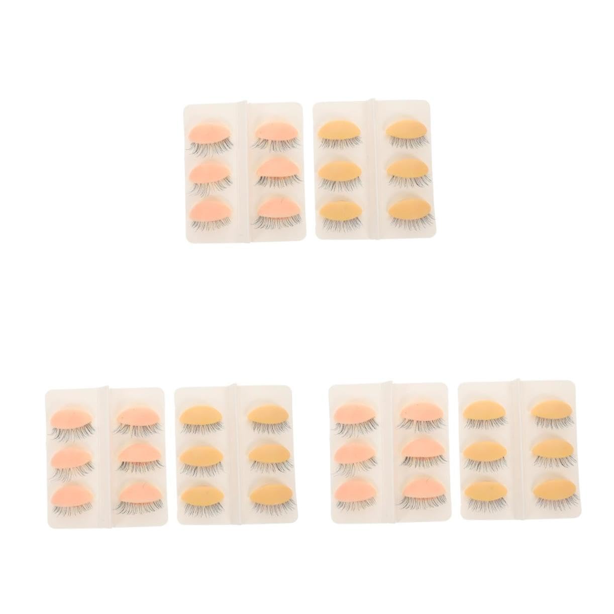 FRCOLOR 18pairs Removable Eyelids Silicone Eyelash Trainer Models for Lash Display Realistic Practice for Eyelash Grafting Techniques for Beginners and Professionals