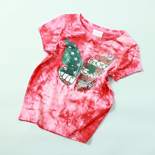 Image of 4th of July Shirts for Girls Patriotic American Flag Kids Clothing