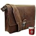 Produktbild BARON of MALTZAHN Aktenmappe Collegemappe SCHILLER, 36 cm, braun, Leder, Schultergurt + Lederpflege
