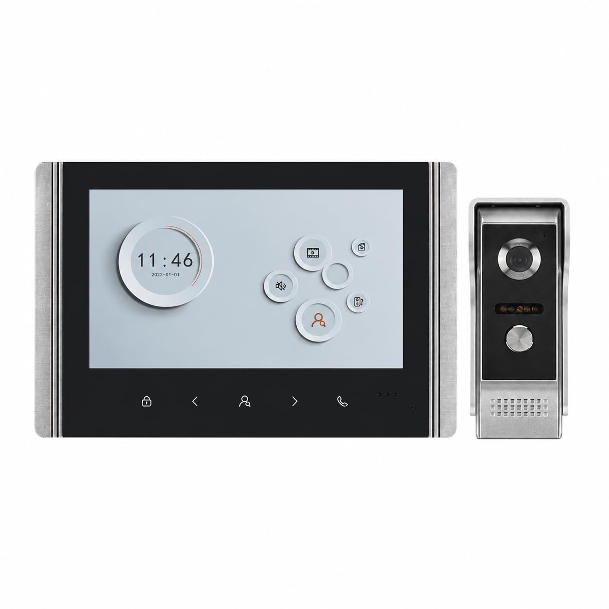 Video Gegensprechanlage, 7 Zoll Kabelgebundene Video Türklingel Kamera mit Monitor, Kabelgebundene Video Türsprechanlage HD Kamera Kits Unterstützung Entsperren, Überwachung