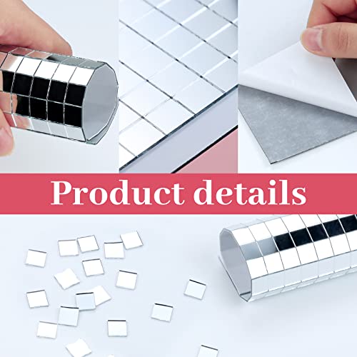 Rcybeo 3000Pcs Mosaic Tiles Disco Tiles Self-Adhesive Mirror Mosaic Stickers 10X10Mm, Disco Ball Stickers For Craft, Interior Decoration Square Glass Tiles Self Adhesive Diy Card Making #TOP2