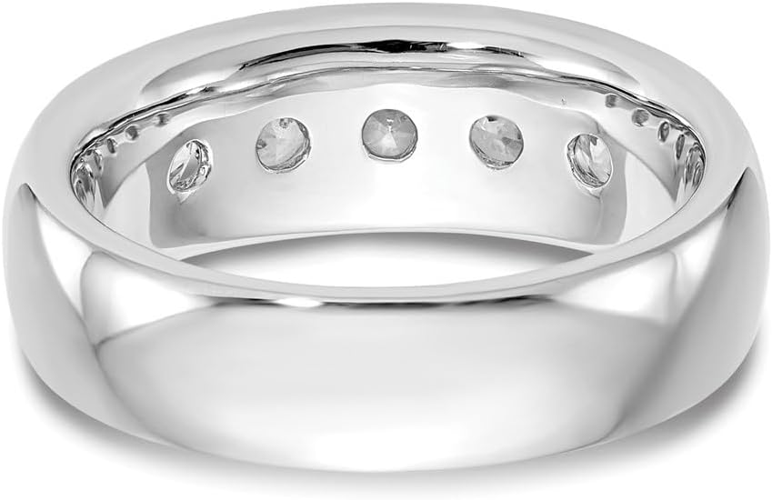 Diamond2Deal 14K White Gold 5-Stone Diamond Channel Engagement Wedding Band Ring 1.2 cttw