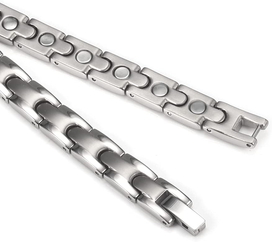 関節炎24CMの女性の痛みを和らげるためのシンプルな健康磁気アンクレット (Silver)