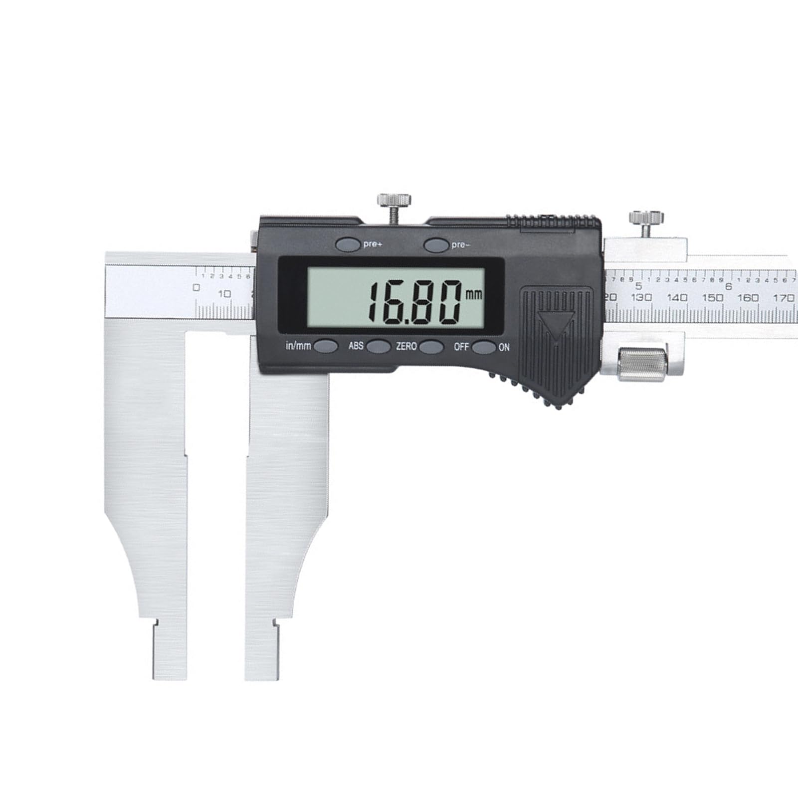 Calibre Digital 600mm/24" de Mandíbula Larga,Pie de Rey Digital de Acero Inoxidable con Pantalla LCD,Profesional Electrónico Vernier Caliper para Mediciones Externas y Internas,ABS y Cero