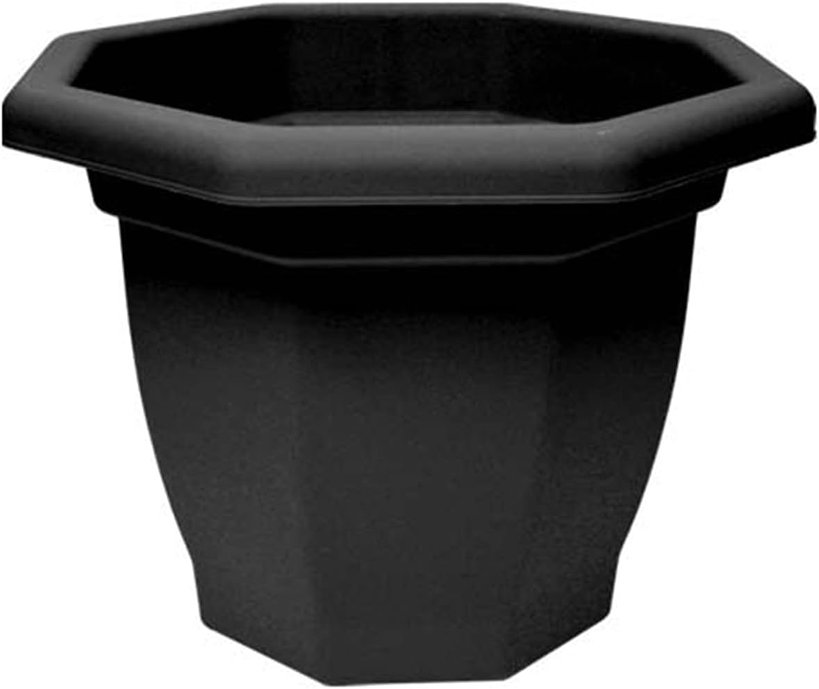 ThumbsUp Extra Large 50cm Barrel Planter Black Plastic Planter Plant