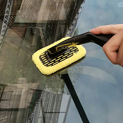 Car Window Cleaner - Windshield Cleaner, Auto Window Cleaner, Windshield Cleaning Tool Set, Window Cleanser With Detachable Handle Pivoting Head Microfiber Cloths And Spray Bottle For Auto Windshield Wiper #TOP3