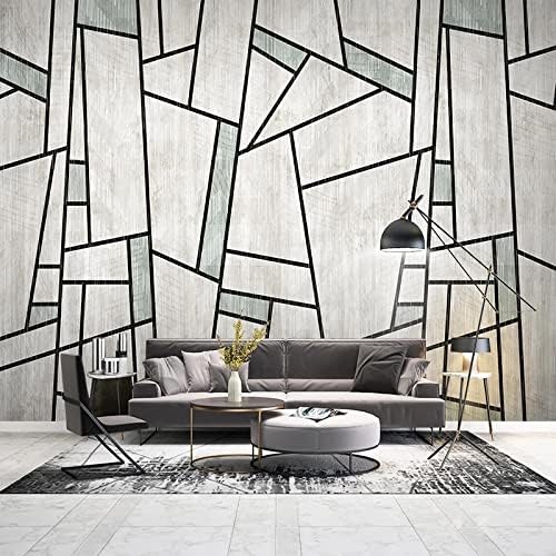 LYSYMO Custom Photo Wallpaper Abstract 3D Geometric Line Modern Minimalist TV Background Wall Decor Home Decor 118x83 in