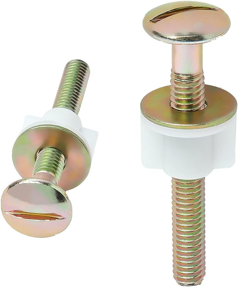Heavy Duty Toilet Seat Fastener Set 2Pcs Steel Hinge Bolts, Nuts, and