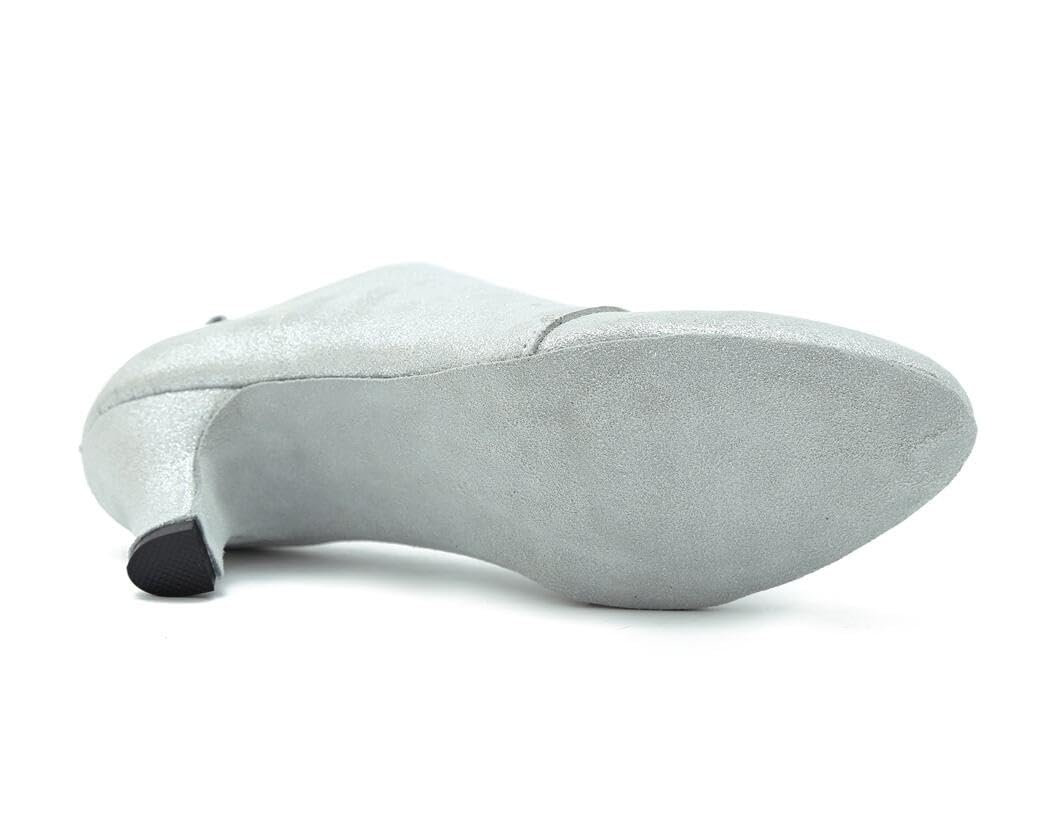 Scarpe da Donna con Punta Chiusa e Lacci in Pelle Sintetica Glitterata per la Pratica della Salsa, per Balli Latini, Balli e Balli